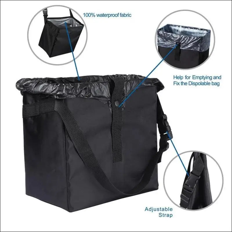 1 Piece Portable Foldable Waterproof Car Trash Can - Multifunctional Hanging Interior Storage Container for Cars SUVs