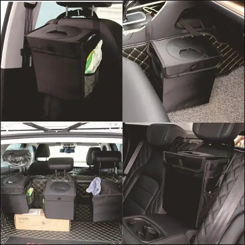 1 Piece Portable Foldable Waterproof Car Trash Can - Multifunctional Hanging Interior Storage Container for Cars SUVs