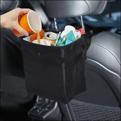 1 Piece Portable Foldable Waterproof Car Trash Can - Multifunctional Hanging Interior Storage Container for Cars SUVs