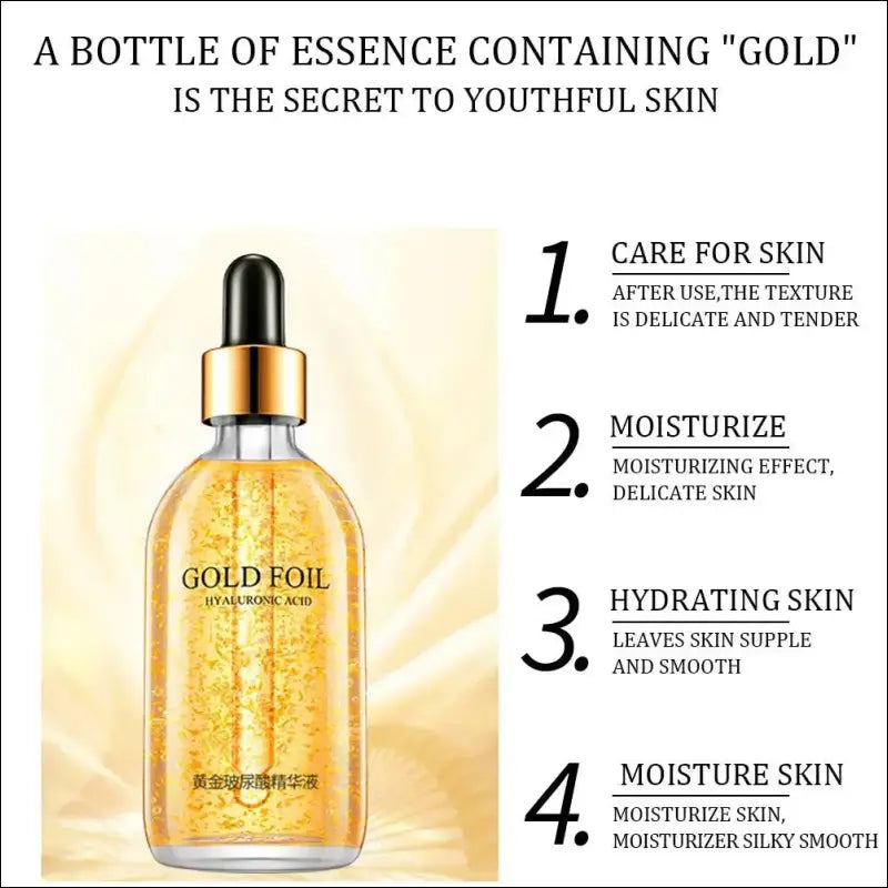 100ml 24K Gold Hyaluronic Acid Face Serum - Anti-Aging Lifting Whitening & Collagen Essence Skin Care - 24k Nicotinamide