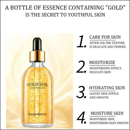 100ml 24K Gold Hyaluronic Acid Face Serum - Anti-Aging Lifting Whitening & Collagen Essence Skin Care - 24k Nicotinamide