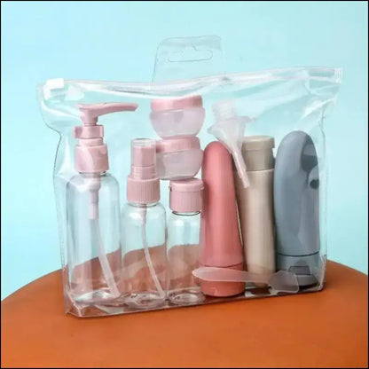 11PCS Travel Bottles Set with Storage Bag – Size Empty Liquid Containers Cream & Lotion Fine Mist Spray Bottle