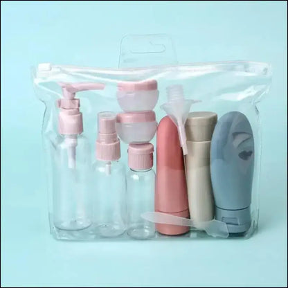 11PCS Travel Bottles Set with Storage Bag – Size Empty Liquid Containers Cream & Lotion Fine Mist Spray Bottle