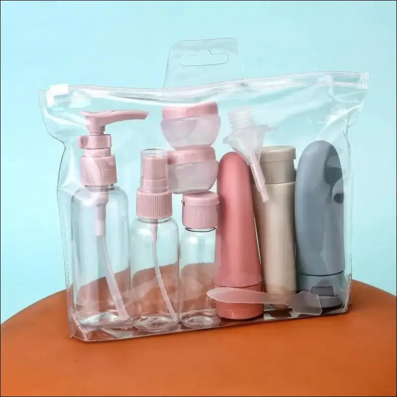 11PCS Travel Bottles Set with Storage Bag – Size Empty Liquid Containers Cream & Lotion Fine Mist Spray Bottle