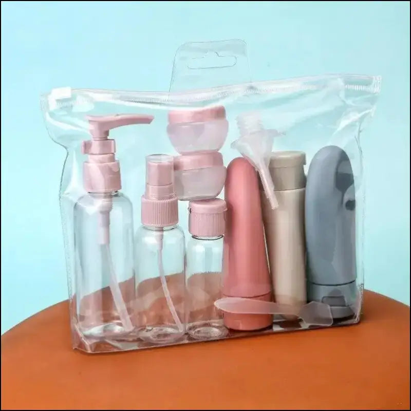 11PCS Travel Bottles Set with Storage Bag – Size Empty Liquid Containers Cream & Lotion Fine Mist Spray Bottle