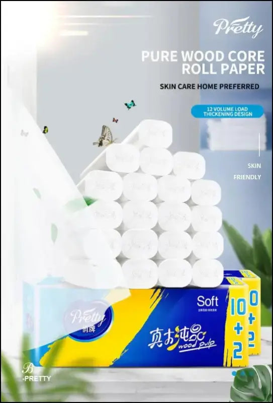 ’12 Rolls of Thickened 5-Layer Core Toilet Paper | Bulk Pack for Home & Commercial Use | Soft Strong and Absorbent’