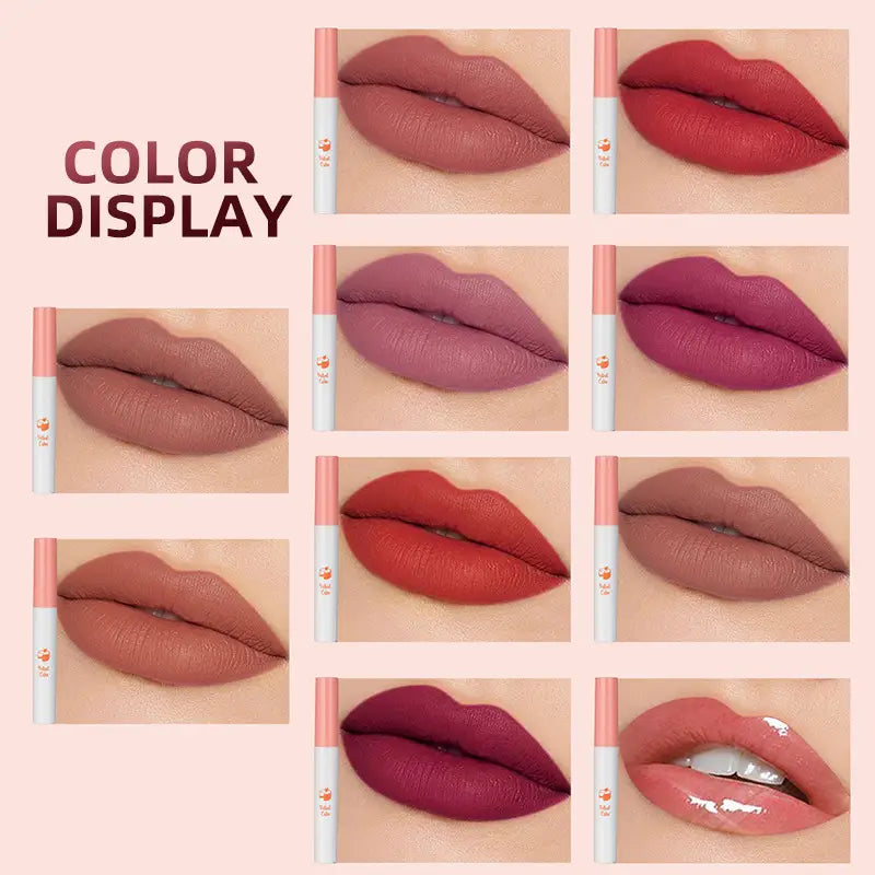 10 PCS Lana Del Rey Lipstick Matte Non Stick Cup Lip Gloss Smoke Pipe Set Velvet Liquid European Makeup