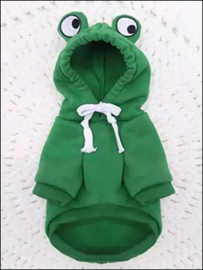 1PC Cute Frog Dog Sweater – Green Pet Hoodie for Small & Medium Dogs Cozy and Stylish Design - with Fun