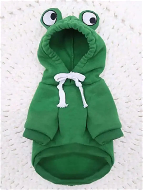 1PC Cute Frog Dog Sweater – Green Pet Hoodie for Small & Medium Dogs Cozy and Stylish Design - M / green - with Fun