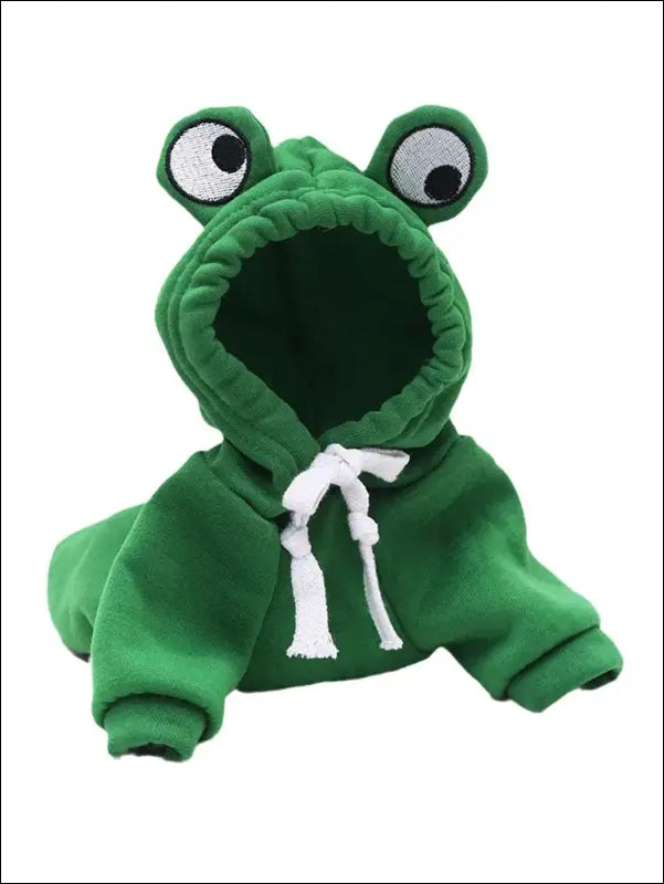 1PC Cute Frog Dog Sweater – Green Pet Hoodie for Small & Medium Dogs Cozy and Stylish Design - with Fun