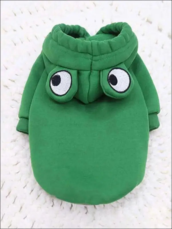 1PC Cute Frog Dog Sweater – Green Pet Hoodie for Small & Medium Dogs Cozy and Stylish Design - with Fun