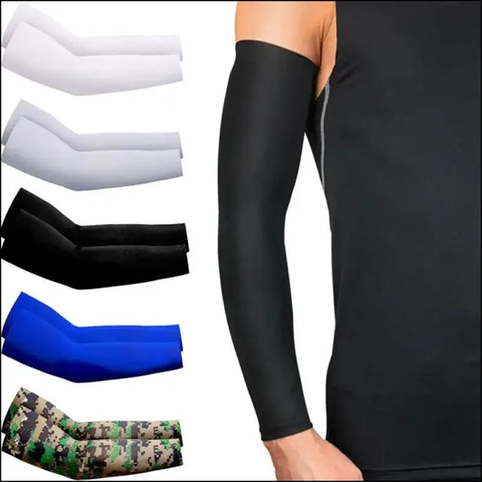 ’2-Pack Unisex Cooling Arm Sleeves - UV Sun Protection for Sports Running Cycling & Tattoo Coverage’ - Cover