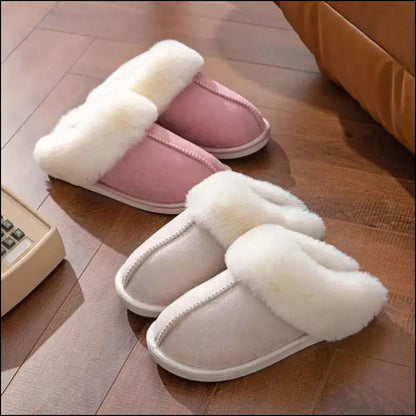 ’2023 Women’s Winter Warm Fur Slippers - Fluffy Faux Suede Non-Slip Indoor Comfort Slides’ - Slipper