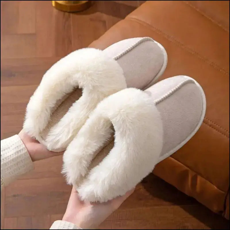 ’2023 Women’s Winter Warm Fur Slippers - Fluffy Faux Suede Non-Slip Indoor Comfort Slides’ - Slipper