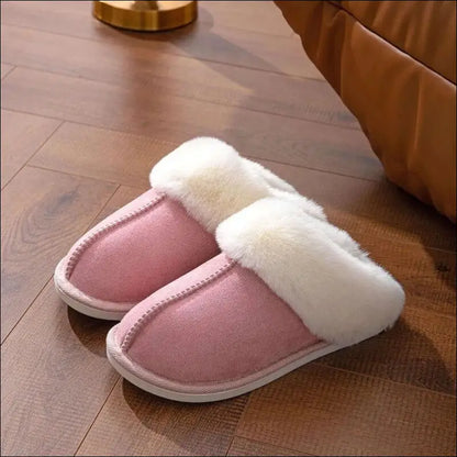 ’2023 Women’s Winter Warm Fur Slippers - Fluffy Faux Suede Non-Slip Indoor Comfort Slides’ - Pink / 36-37(fit