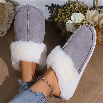 ’2023 Women’s Winter Warm Fur Slippers - Fluffy Faux Suede Non-Slip Indoor Comfort Slides’ - Slipper