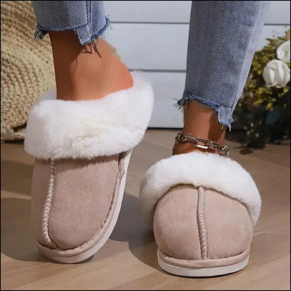 ’2023 Women’s Winter Warm Fur Slippers - Fluffy Faux Suede Non-Slip Indoor Comfort Slides’ - Slipper