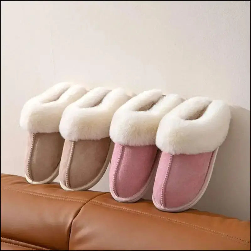 ’2023 Women’s Winter Warm Fur Slippers - Fluffy Faux Suede Non-Slip Indoor Comfort Slides’ - Slipper