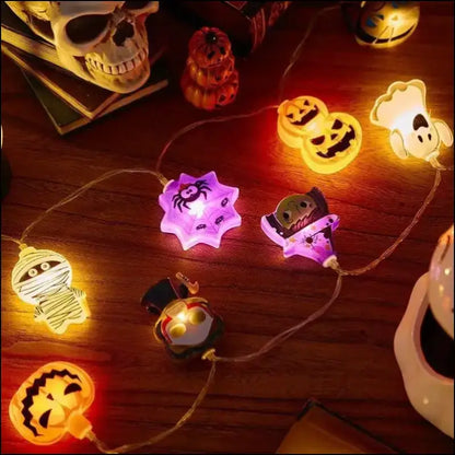 2024 Halloween LED String Lights | Ghost Pumpkin Cat & Spider Web Decor | Indoor Outdoor Party Decorations - Night Light