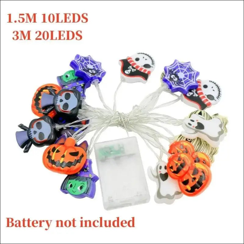 2024 Halloween LED String Lights | Ghost Pumpkin Cat & Spider Web Decor | Indoor Outdoor Party Decorations - Night Light