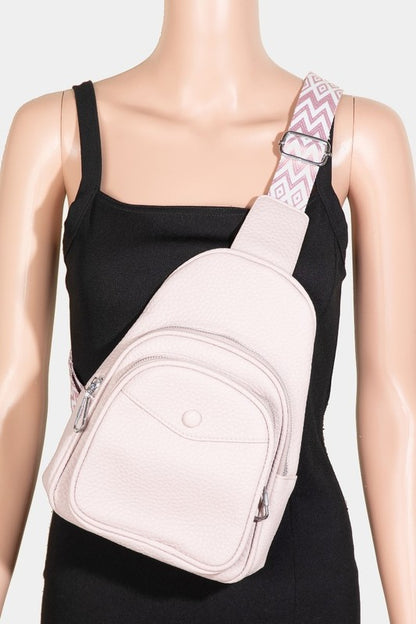 Fame Textured PU Leather Sling Bag