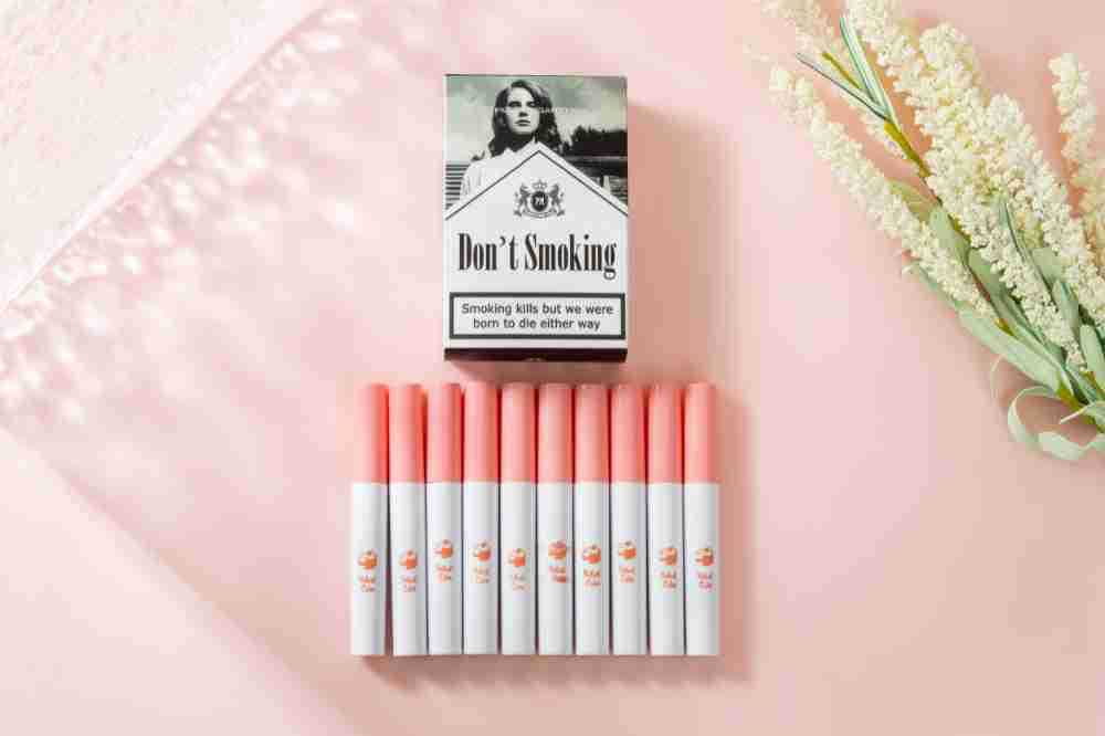 10 PCS Lana Del Rey Lipstick Matte Non Stick Cup Lip Gloss Smoke Pipe Set Velvet Liquid European Makeup