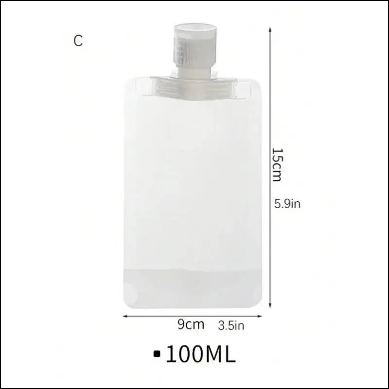 3/5/10 Pcs Portable Travel Liquid Cosmetic Packaging Bags - Refillable Lotion Dispenser Shampoo Reservoir (30/50/100