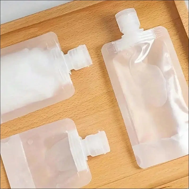 3/5/10 Pcs Portable Travel Liquid Cosmetic Packaging Bags - Refillable Lotion Dispenser Shampoo Reservoir (30/50/100 ml)