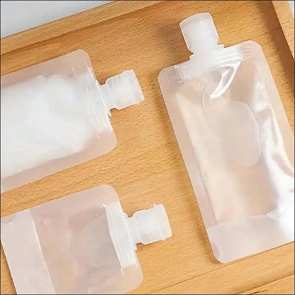 3/5/10 Pcs Portable Travel Liquid Cosmetic Packaging Bags - Refillable Lotion Dispenser Shampoo Reservoir (30/50/100 ml)