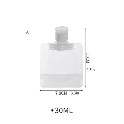 3/5/10 Pcs Portable Travel Liquid Cosmetic Packaging Bags - Refillable Lotion Dispenser Shampoo Reservoir (30/50/100 ml)