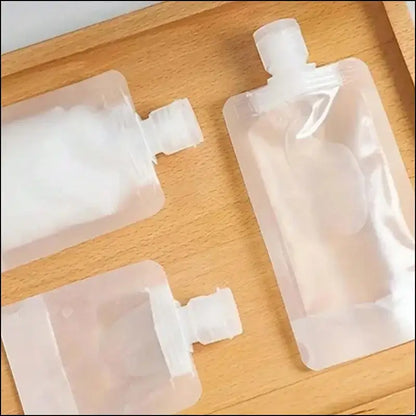 3/5/10 Pcs Portable Travel Liquid Cosmetic Packaging Bags - Refillable Lotion Dispenser Shampoo Reservoir (30/50/100 ml)