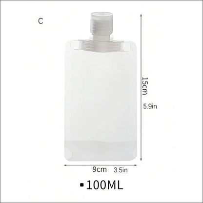 3/5/10 Pcs Portable Travel Liquid Cosmetic Packaging Bags - Refillable Lotion Dispenser Shampoo Reservoir (30/50/100 ml)