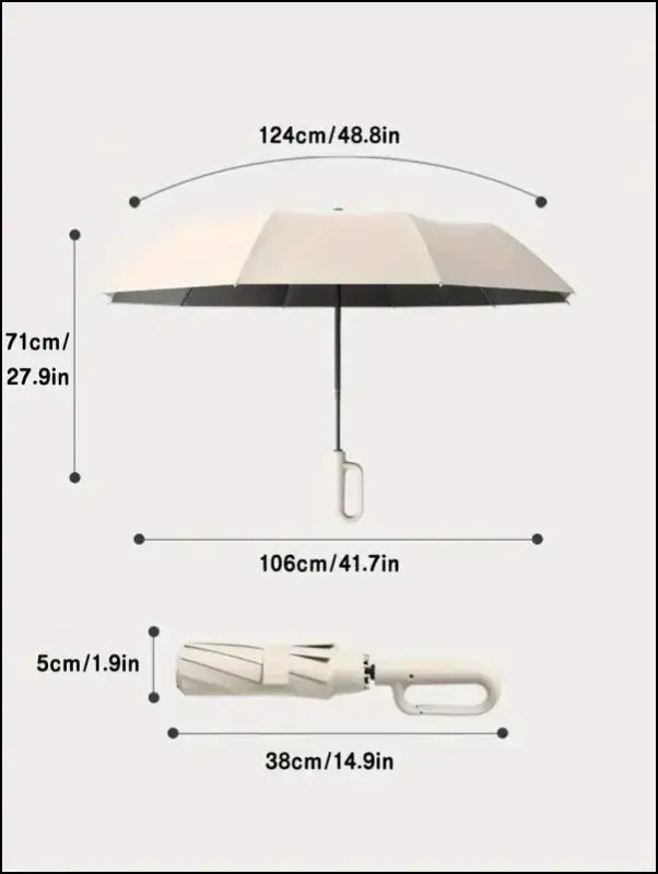 30 Bones Windproof 105CM Automatic Folding Umbrella for Men Reinforced Large Handle Water-Resistant Design