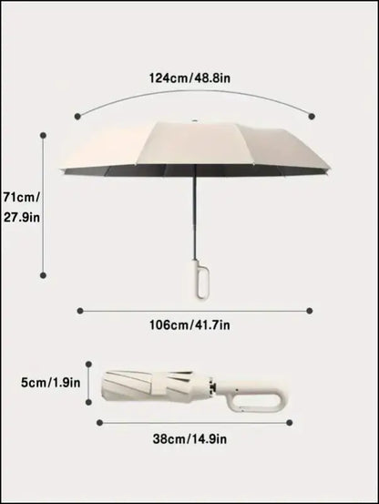 30 Bones Windproof 105CM Automatic Folding Umbrella for Men Reinforced Large Handle Water-Resistant Design