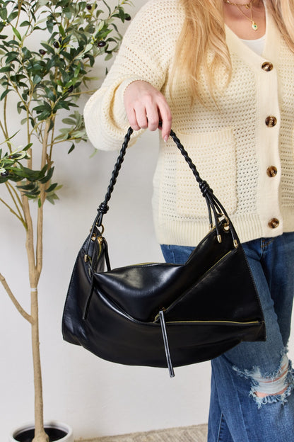 SHOMICO Zipper Detail Shoulder Bag