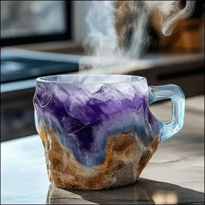 400ml Resin Mineral Crystal Coffee Mugs With Handles Elegant Fake Cup For Workplace Home Decor Christmas Gift Kitchen