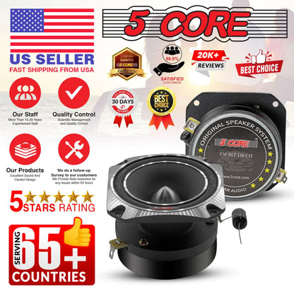 5Core Tweeters Speakers Car Audio Pair 600W Peak 3.5 Inch Super Tweeter Bullet