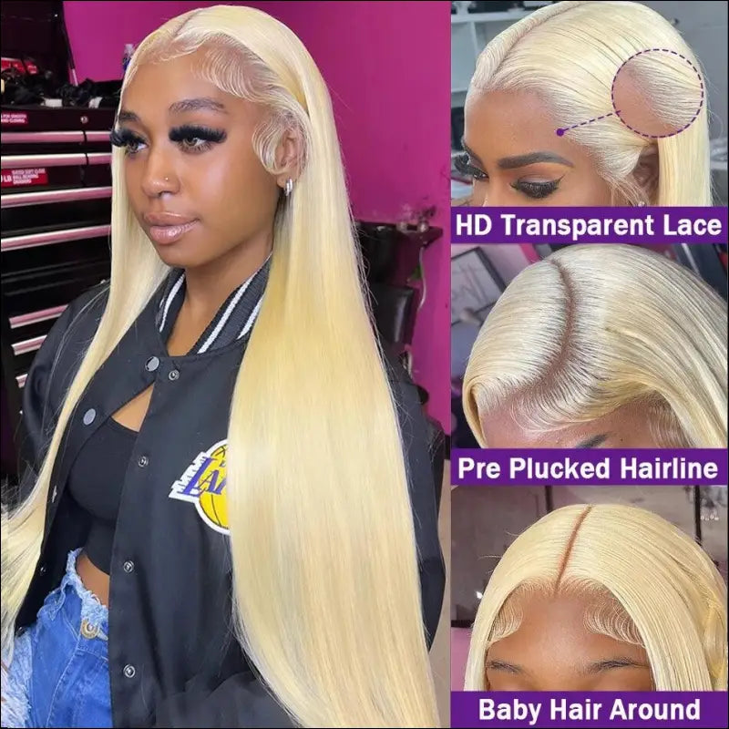 613 Blonde Lace Front Wig Human Hair HD 13x6 Frontal Straight for Women - Affordable Clearance Sale Wigs - women choice