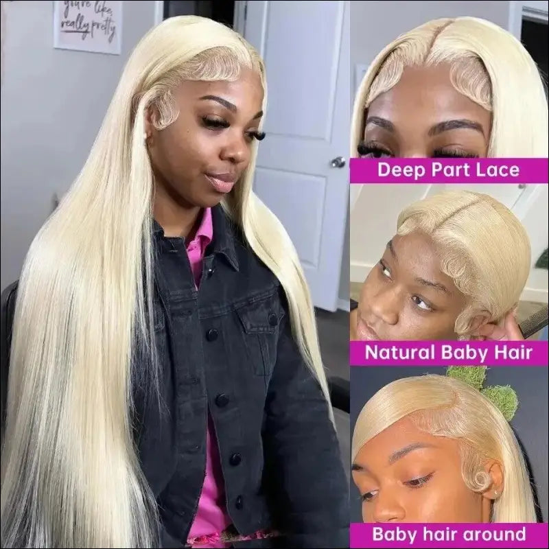 613 Blonde Lace Front Wig Human Hair HD 13x6 Frontal Straight for Women - Affordable Clearance Sale Wigs - women choice