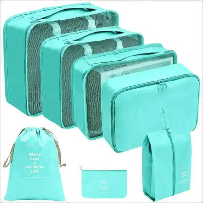 7/8/9/10 Pcs Travel Organizer Packing Cubes Set - Portable Luggage Storage Bags for Clothes Shoes & Accessories