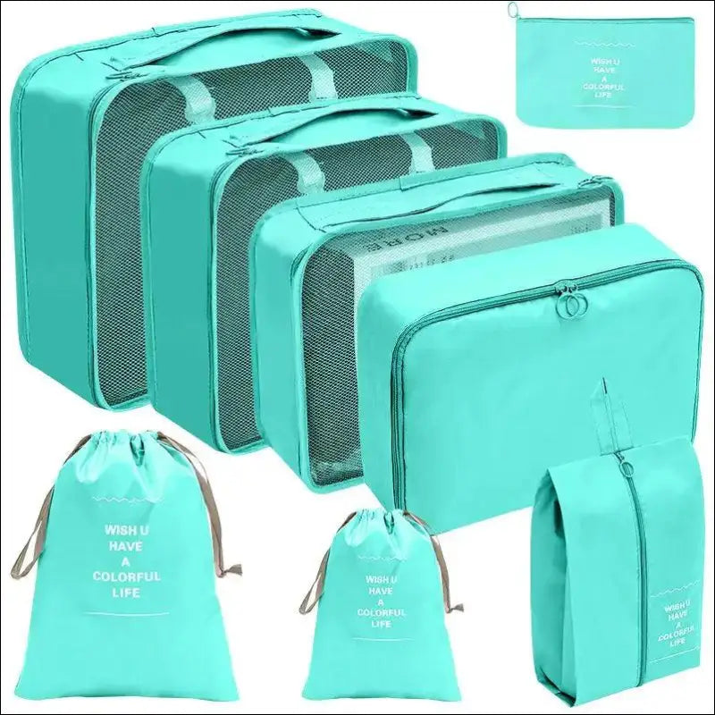 7/8/9/10 Pcs Travel Organizer Packing Cubes Set - Portable Luggage Storage Bags for Clothes Shoes & Accessories