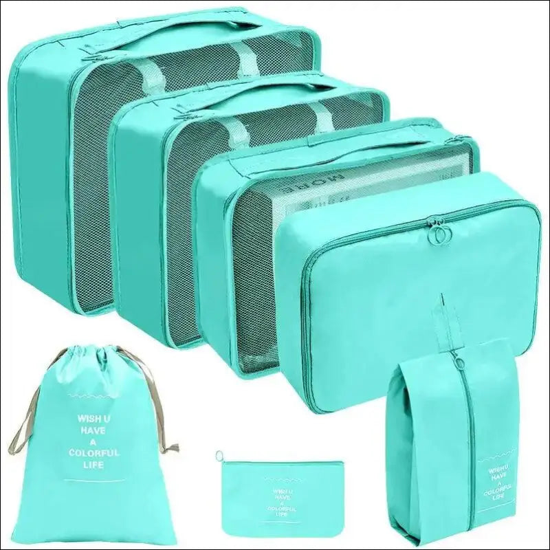 7/8/9/10 Pcs Travel Organizer Packing Cubes Set - Portable Luggage Storage Bags for Clothes Shoes & Accessories