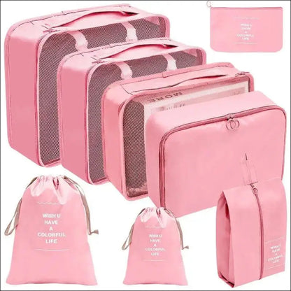 7/8/9/10 Pcs Travel Organizer Packing Cubes Set - Portable Luggage Storage Bags for Clothes Shoes & Accessories