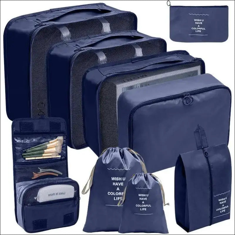 7/8/9/10 Pcs Travel Organizer Packing Cubes Set - Portable Luggage Storage Bags for Clothes Shoes & Accessories