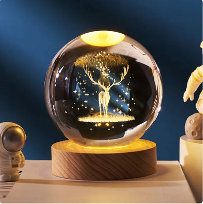 3D Planetary Crystal Ball Night Light