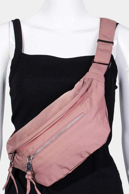 Fame Multi Pocket Nylon Crossbody Bag