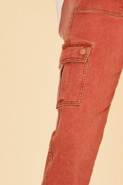 Annie Wear Straight Leg Jeans with Cargo Pockets