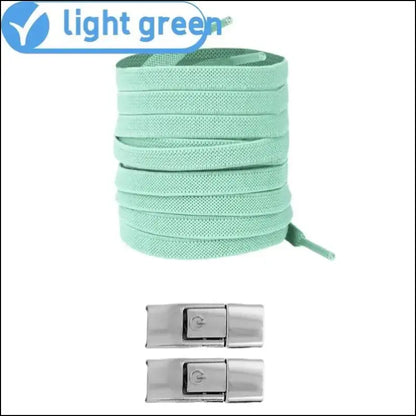 8MM No Tie Shoe Laces for Sneakers – Elastic Press Lock Flat Shoelaces Kids & Adults Widened Shoes (2023) - light green