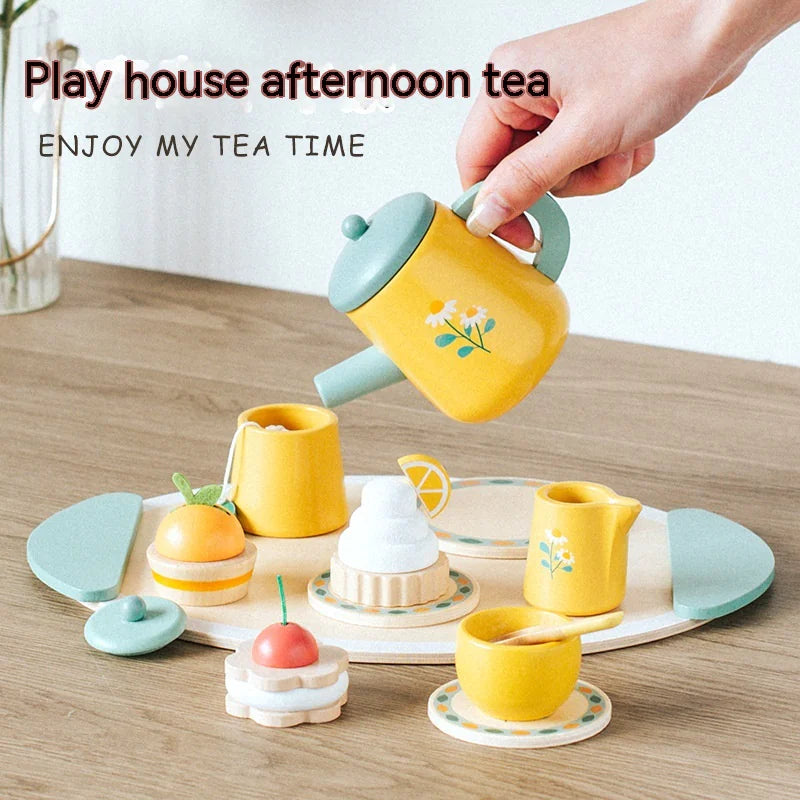 Kids Wooden Tea Party Playset