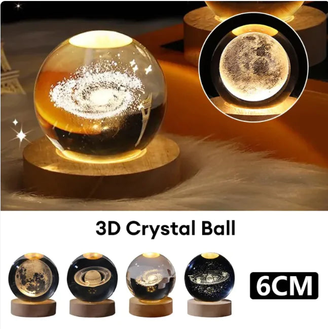 3D Planetary Crystal Ball Night Light